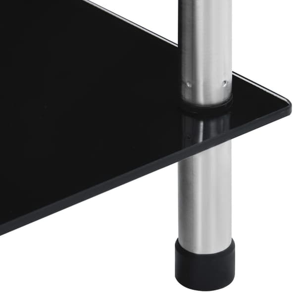 reol 5 hylder 40x40x130 cm hærdet glas sort