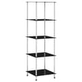 Miniatyrbillede 1 af 7: reol 5 hylder 40x40x130 cm hærdet glas sort