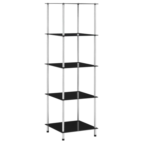 reol 5 hylder 40x40x130 cm hærdet glas sort