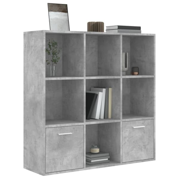 bogreol 98x30x98 cm konstrueret træ betongrå