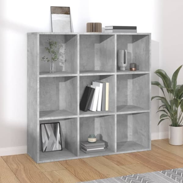 Kirjahylly betoninharmaa 98x29x97,5 cm tekninen puu