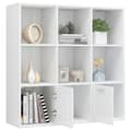 Miniatyrbillede 6 af 9: bogreol 98x30x98 cm konstrueret træ hvid højglans