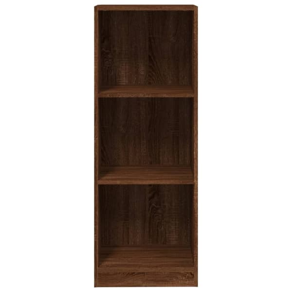 bogreol m. 3 hylder 40x24x109 cm konstrueret træ brunt egetræ