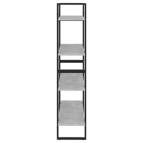 bogreol med 4 hylder 80x30x140 cm konstrueret træ betongrå
