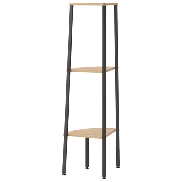 stigereol med 3 hylder 45,5x31,5x120 cm lysebrun og sort