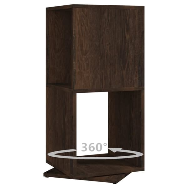 drejelig reol 34,5x34,5x75,5 cm spånplade røget egetræsfarve