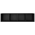 Miniatyrbillede 9 af 10: bogreol/tv-bord 36x30x143 cm konstrueret træ sort