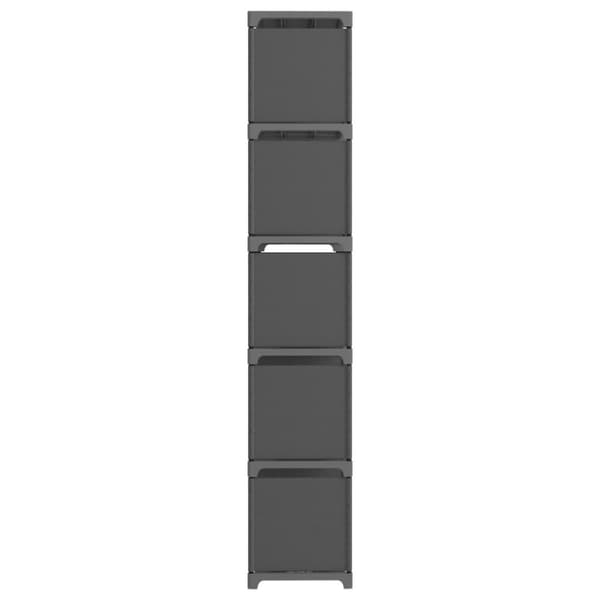 reol med 15 rum 103x30x175,5 cm stof grå