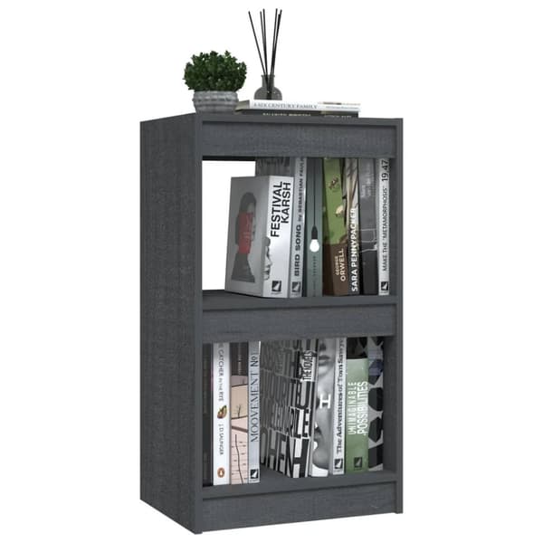bogreol 40x30x71,5 cm massivt fyrretræ grå