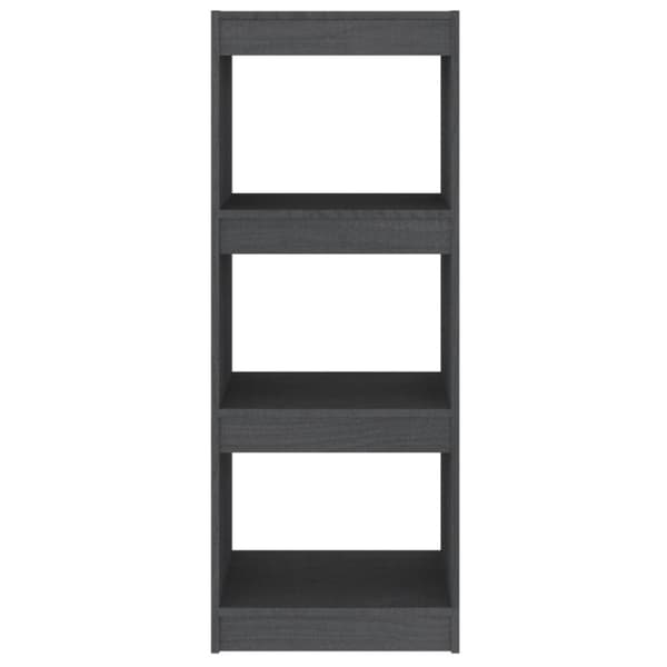 bogskab/rumdeler 40x30x103,5 cm massivt fyrretræ grå