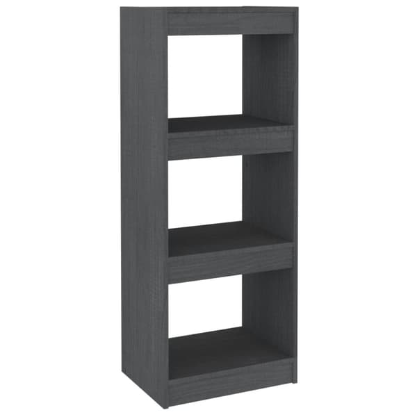 bogskab/rumdeler 40x30x103,5 cm massivt fyrretræ grå