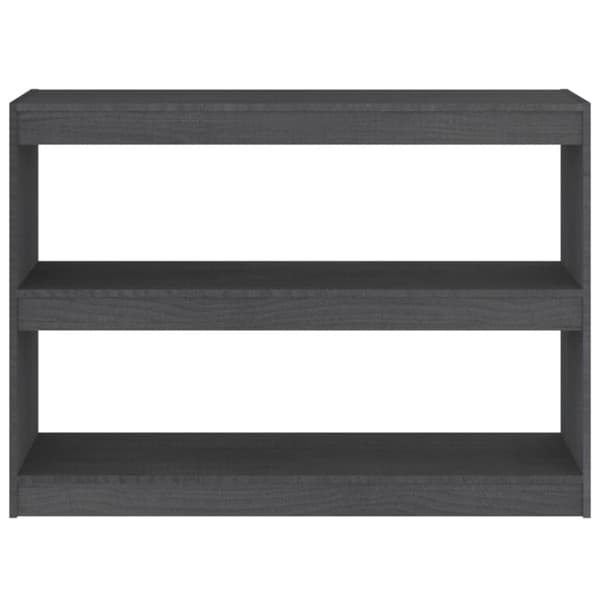 bogreol/rumdeler 100x30x71,5 cm massivt fyrretræ grå