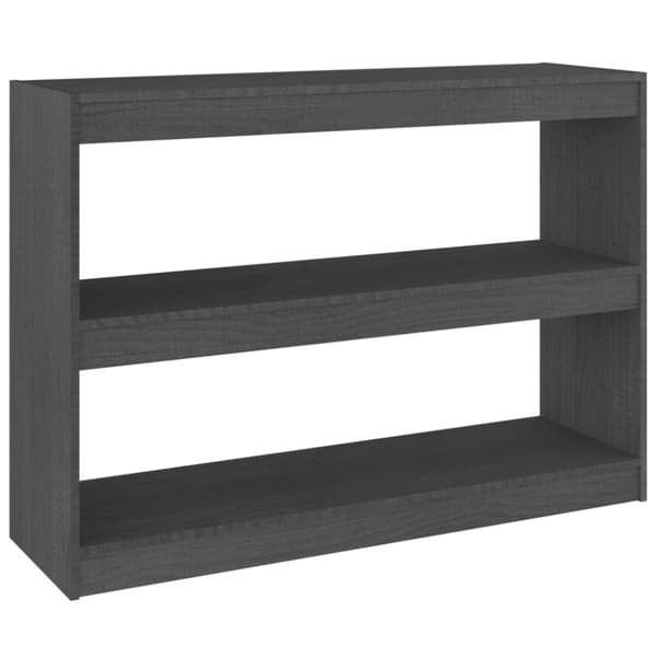 bogreol/rumdeler 100x30x71,5 cm massivt fyrretræ grå