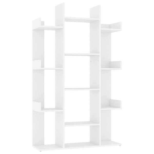 bogreol 86x25,5x140 cm konstrueret træ hvid