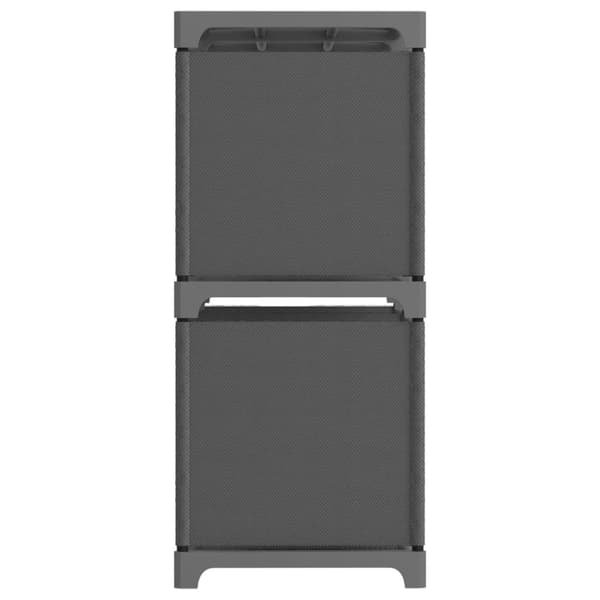 displayreol med 6 kubeformede rum 103x30x72,5 cm stof grå