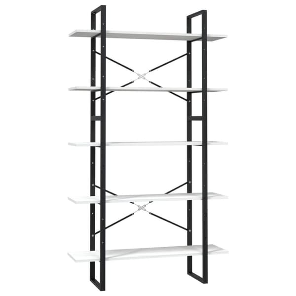 bogreol med 5 hylder 100x30x175 cm massivt fyrretræ hvid