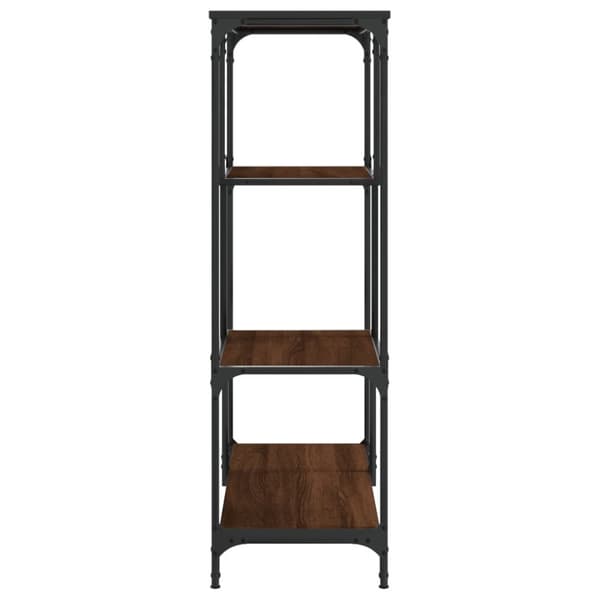 Bokhylla brun ek 81x36x115 cm konstruerat trä och stål