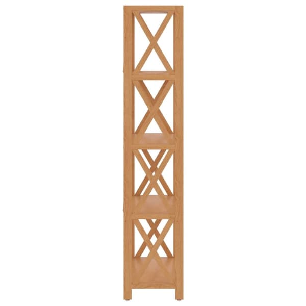 reol med 5 hylder 80x30x146 cm massivt egetræ