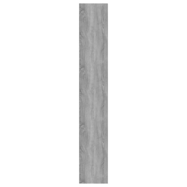 bogreol m. 5 hylder 80x30x189 cm konstrueret træ grå sonoma