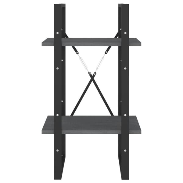 bogreol 40x30x70 cm 2 hylder massivt fyrretræ grå