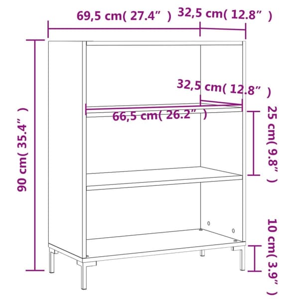 skab 69,5x32,5x90 cm konstrueret træ røget egetræ