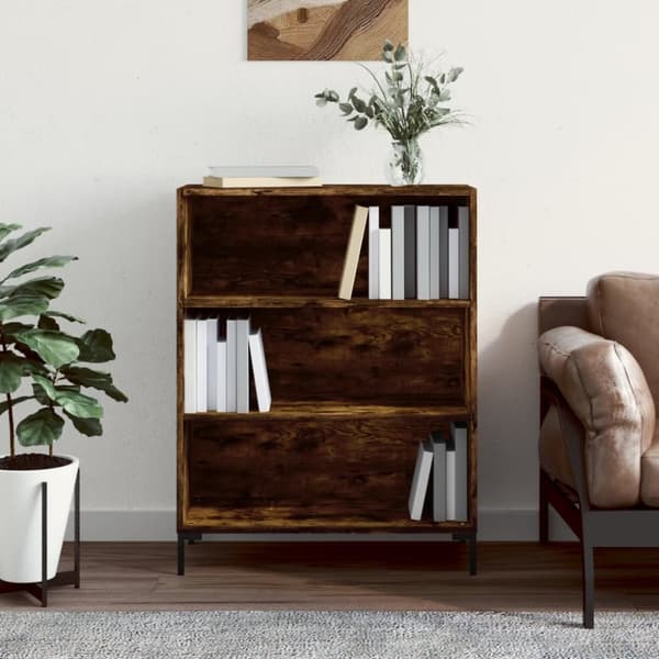 skab 69,5x32,5x90 cm konstrueret træ røget egetræ