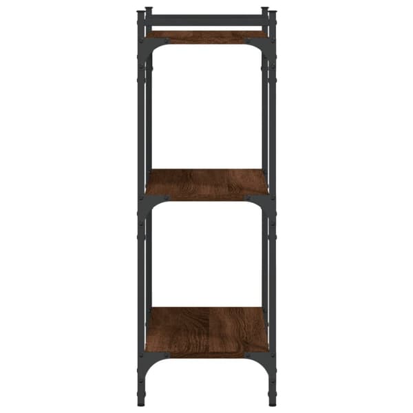 bogreol 60x30x86 cm 3 hylder konstrueret træ brunt eg