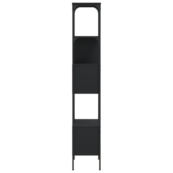 bogreol med 5 hylder 76x33x188,5 cm konstrueret træ sort