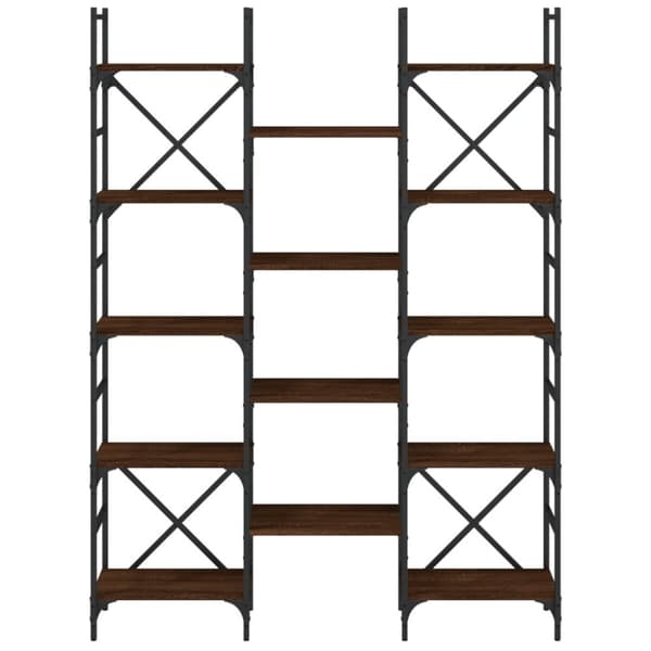 bogreol 127,5x28,5x172,5 cm konstrueret træ brun egetræsfarve