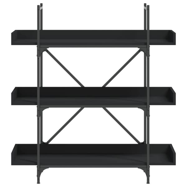 Bokhylla 3 hyllplan svart 100x33x108,5 cm konstruerat trä