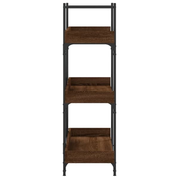 bogreol med 3 hylder 100x33x108,5 cm konstrueret træ brun eg