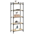 Miniatyrbillede 3 af 10: bogreol 5 hylder 60x30x154 cm konstrueret træ sonoma-eg