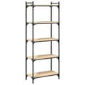 Miniatyrbillede 6 af 10: bogreol 5 hylder 60x30x154 cm konstrueret træ sonoma-eg