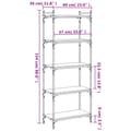 Miniatyrbillede 9 af 10: bogreol 5 hylder 60x30x154 cm konstrueret træ sonoma-eg