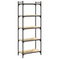 Miniatyrbillede 2 af 10: bogreol 5 hylder 60x30x154 cm konstrueret træ sonoma-eg