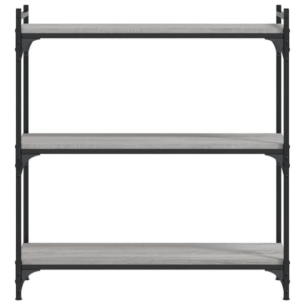 bogreol 3 hylder 80x30x86 cm konstrueret træ grå sonoma-eg