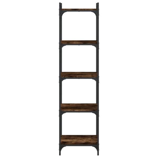 bogreol 5 hylder 40x30x154 cm konstrueret træ røget eg