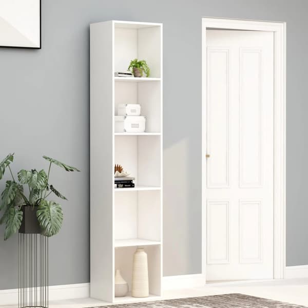 bogreol 40x30x189 cm konstrueret træ hvid