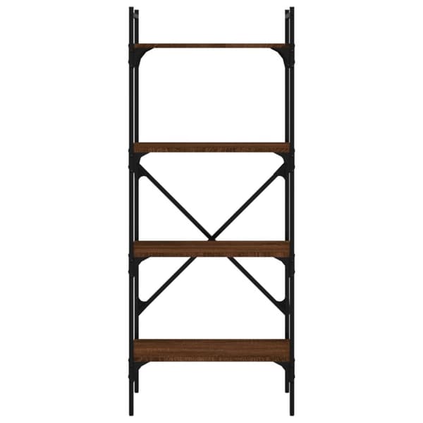 Bokhylla 4 hyllplan brun ek 56x31,5x138,5 cm konstruerat trä