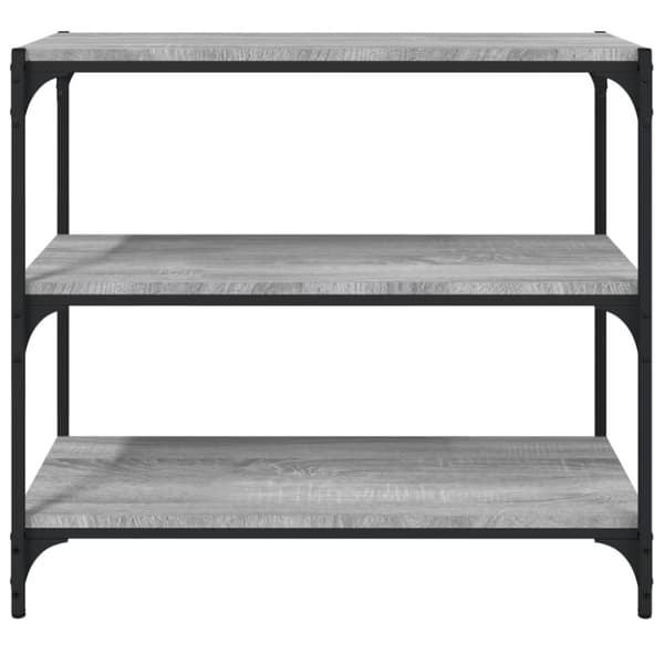 bogreol 80x33x70,5 cm konstrueret træ og stål grå sonoma-eg