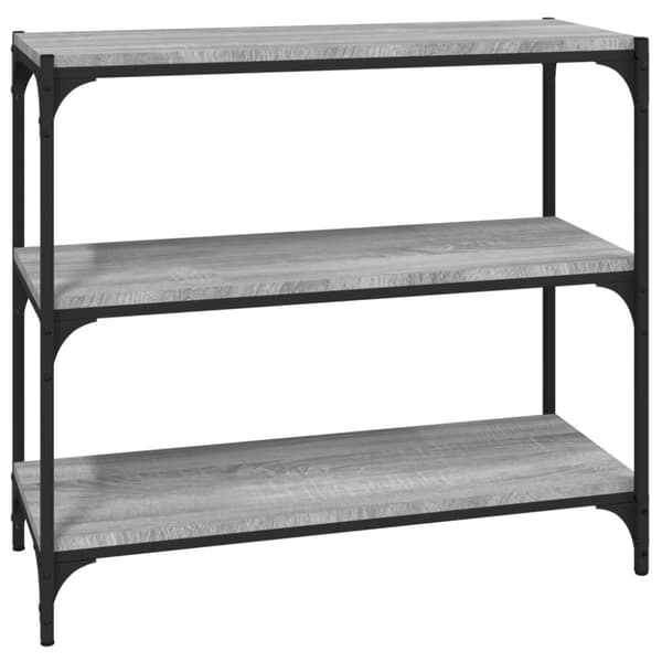 bogreol 80x33x70,5 cm konstrueret træ og stål grå sonoma-eg