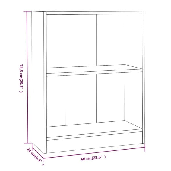 Bokhylla rökfärgad ek 60x24x76 cm konstruerat trä
