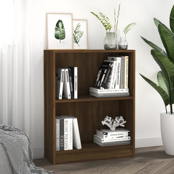 bogreol 60x24x76 cm konstrueret træ brun egetræsfarve