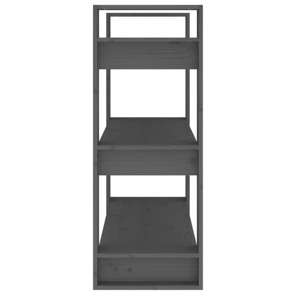 bogreol/rumdeler 80x35x91 cm massivt fyrretræ grå
