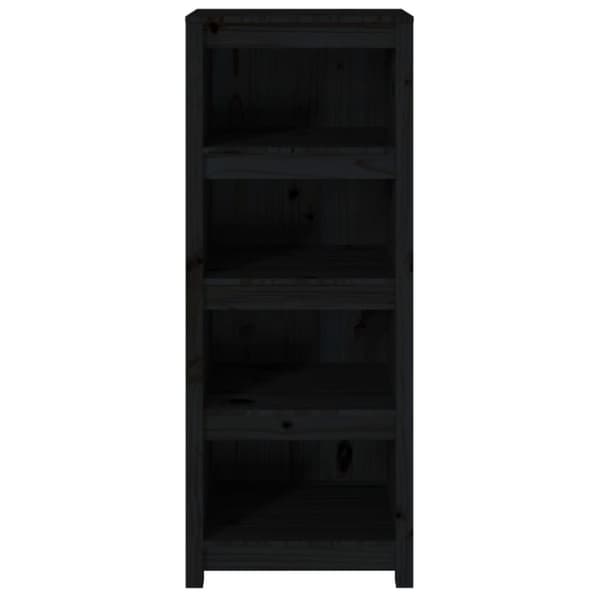bogreol 50x35x125,5 cm massivt fyrretræ sort