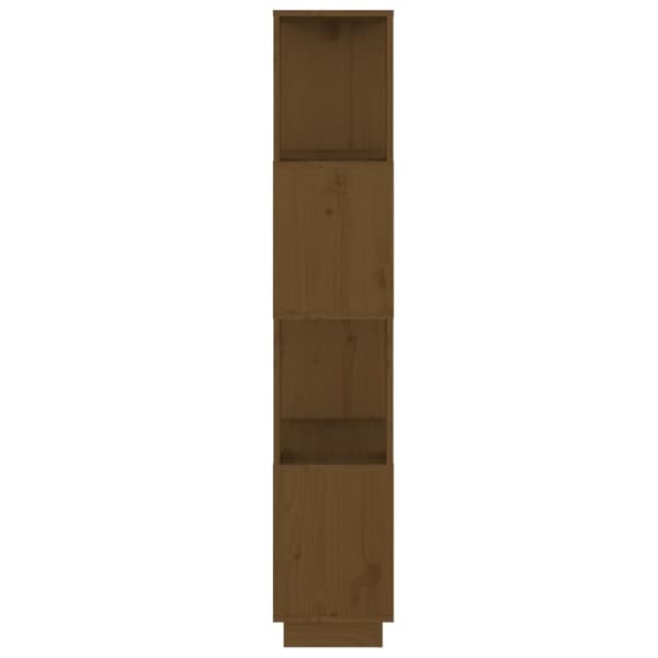 bogreol/rumdeler 51x25x132 cm massivt fyrretræ gyldenbrun