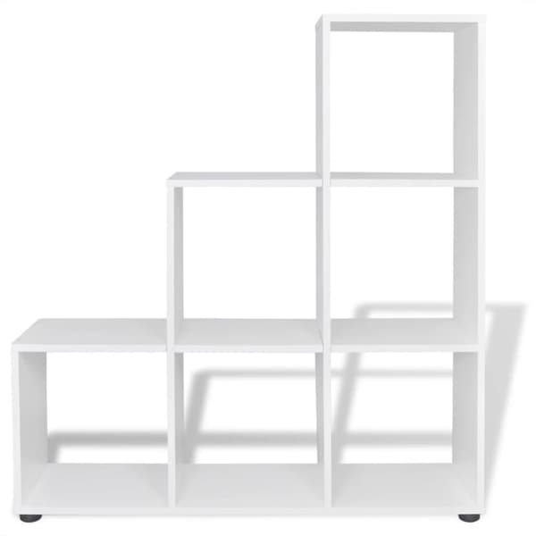 trappeformet bogreol/displayhylde 107 cm hvid