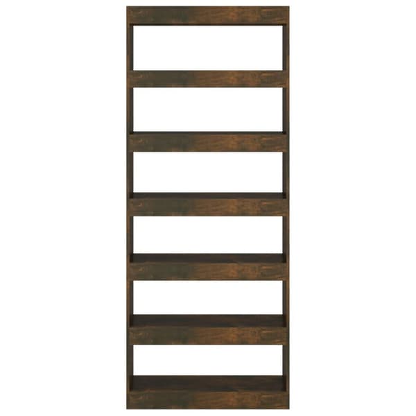 bogreol/rumdeler 80x30x198 cm konstrueret træ røget egetræ