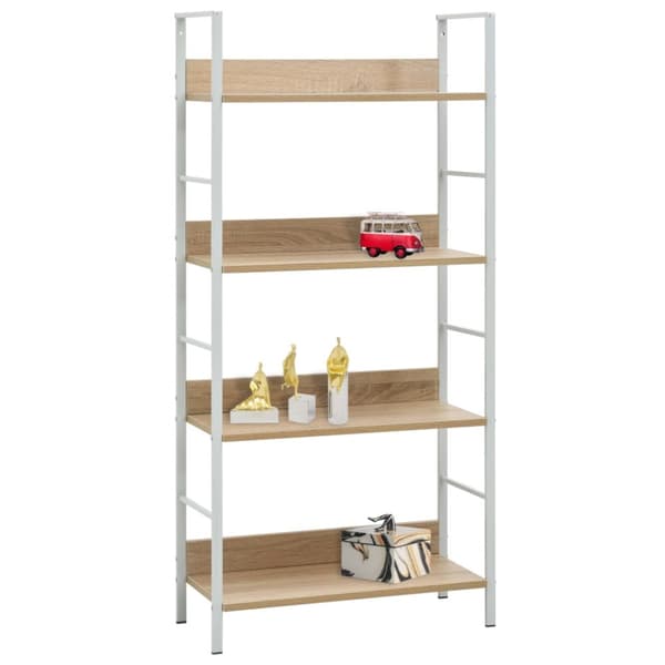 bogreol 60x27,6x124,5 cm 4 hylder konstrueret træ egetræsfarve