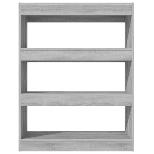 bogreol/rumdeler 80x30x103 cm konstrueret træ grå sonoma-eg